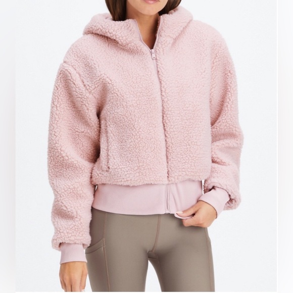 Fabletics Jackets & Blazers - NWOT FABLETICS Blush Pink Summit Teddy Sherpa Jacket